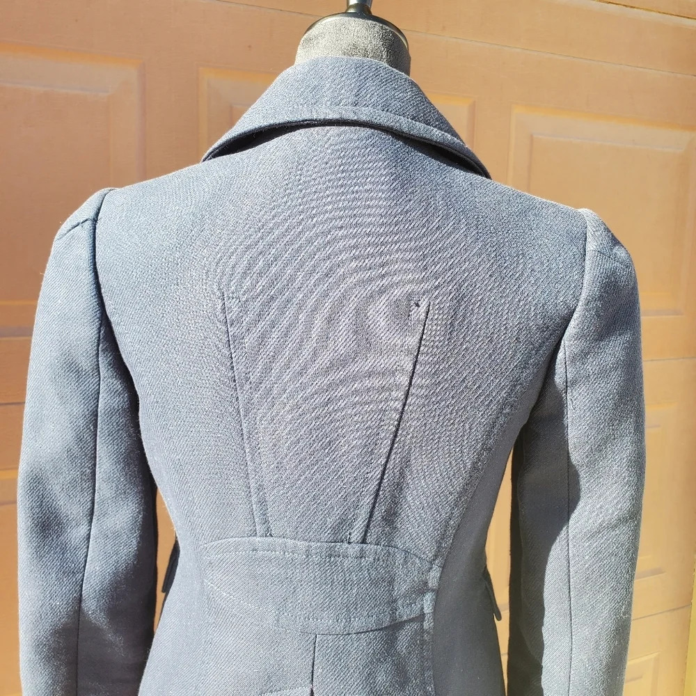 Banana Republic Navy Blue Women's Pea Coat Size XS Double Breasted Cropped - Picture 14 of 16